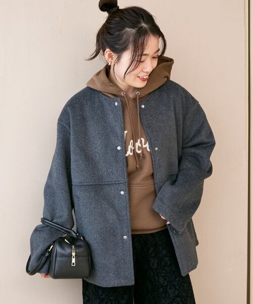 le.coeur blanc / ルクールブラン その他アウター | ニットビーバーノーカラーミドルコート | 詳細28