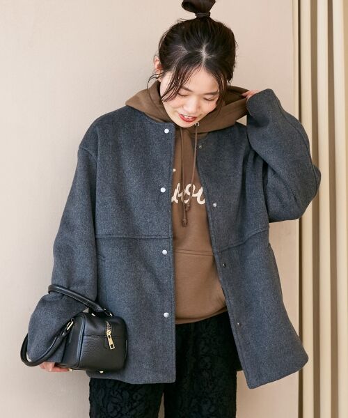 le.coeur blanc / ルクールブラン その他アウター | ニットビーバーノーカラーミドルコート | 詳細29