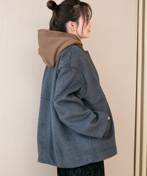 le.coeur blanc / ルクールブラン その他アウター | ニットビーバーノーカラーミドルコート | 詳細30