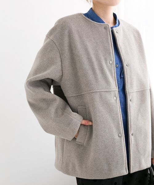 le.coeur blanc / ルクールブラン その他アウター | ニットビーバーノーカラーミドルコート | 詳細5