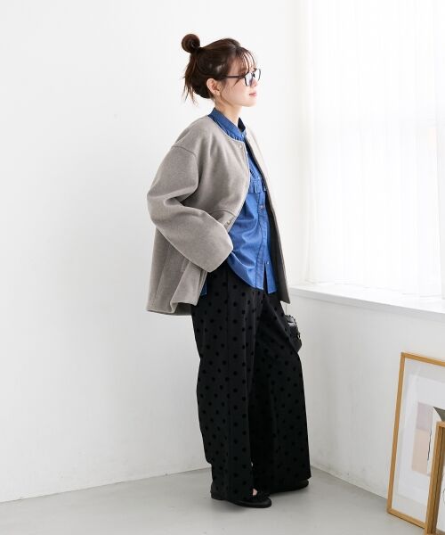 le.coeur blanc / ルクールブラン その他アウター | ニットビーバーノーカラーミドルコート | 詳細7