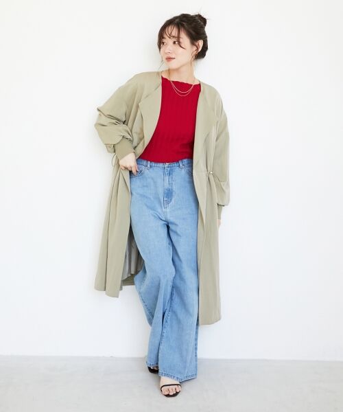 le.coeur blanc / ルクールブラン その他アウター | ドロストノーカラーロングコート | 詳細14