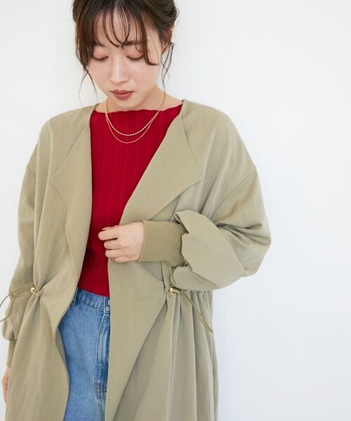 le.coeur blanc / ルクールブラン その他アウター | ドロストノーカラーロングコート | 詳細15