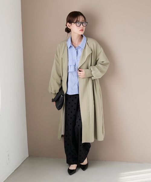 le.coeur blanc / ルクールブラン その他アウター | ドロストノーカラーロングコート | 詳細2