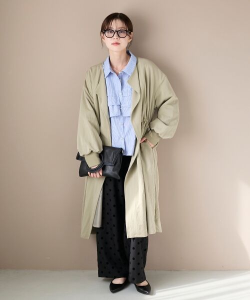 le.coeur blanc / ルクールブラン その他アウター | ドロストノーカラーロングコート | 詳細3