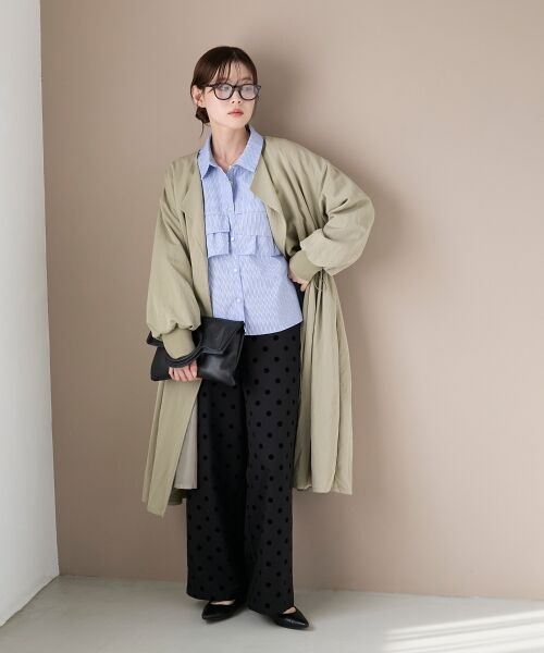 le.coeur blanc / ルクールブラン その他アウター | ドロストノーカラーロングコート | 詳細4