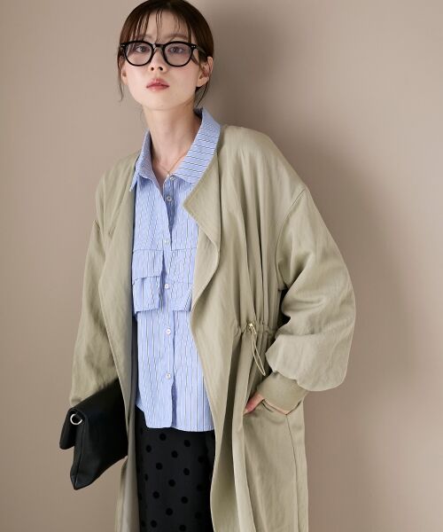 le.coeur blanc / ルクールブラン その他アウター | ドロストノーカラーロングコート | 詳細7