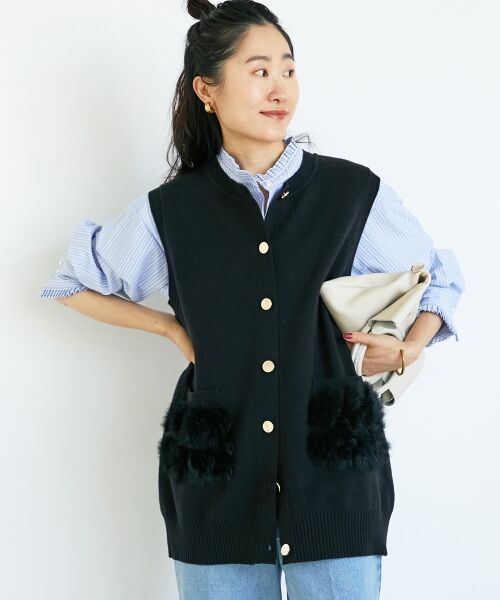 le.coeur blanc / ルクールブラン ベスト | TORRAZZO DONNA 別注ファーポケットベスト | 詳細2