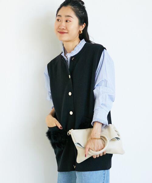 le.coeur blanc / ルクールブラン ベスト | TORRAZZO DONNA 別注ファーポケットベスト | 詳細5