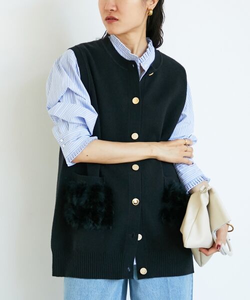 le.coeur blanc / ルクールブラン ベスト | TORRAZZO DONNA 別注ファーポケットベスト | 詳細6