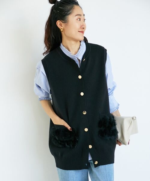 le.coeur blanc / ルクールブラン ベスト | TORRAZZO DONNA 別注ファーポケットベスト | 詳細7