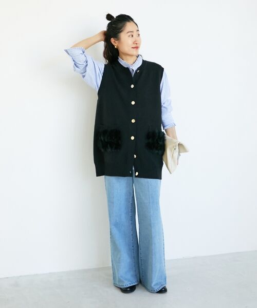 le.coeur blanc / ルクールブラン ベスト | TORRAZZO DONNA 別注ファーポケットベスト | 詳細8