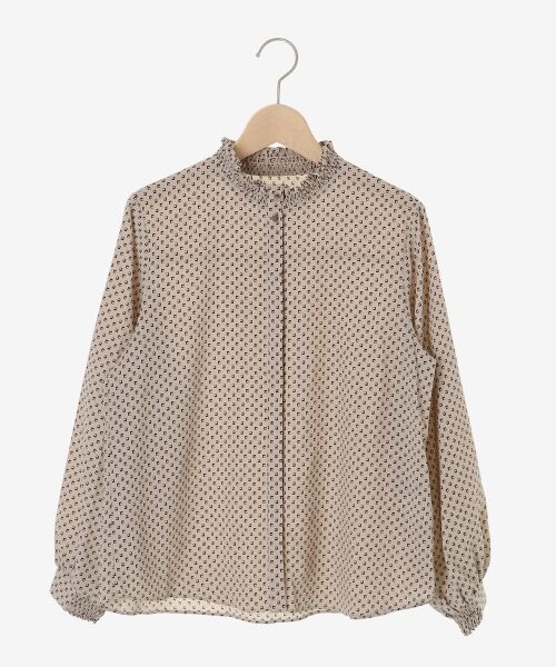le.coeur blanc / ルクールブラン シャツ・ブラウス | 《手洗い可能》シャーリングネック幾何柄ブラウス | 詳細1