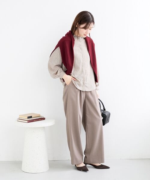 le.coeur blanc / ルクールブラン シャツ・ブラウス | 《手洗い可能》シャーリングネック幾何柄ブラウス | 詳細12