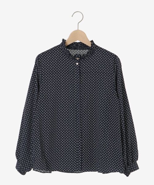 le.coeur blanc / ルクールブラン シャツ・ブラウス | 《手洗い可能》シャーリングネック幾何柄ブラウス | 詳細13
