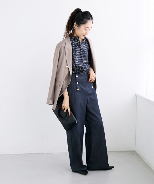 le.coeur blanc / ルクールブラン シャツ・ブラウス | 《手洗い可能》シャーリングネック幾何柄ブラウス | 詳細24