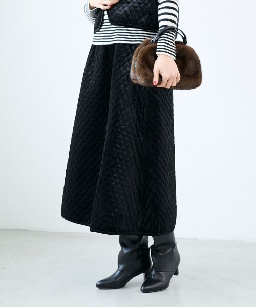 le.coeur blanc / ルクールブラン ロング・マキシ丈スカート | TORRAZZO DONNAキルトベロアスカート | 詳細10