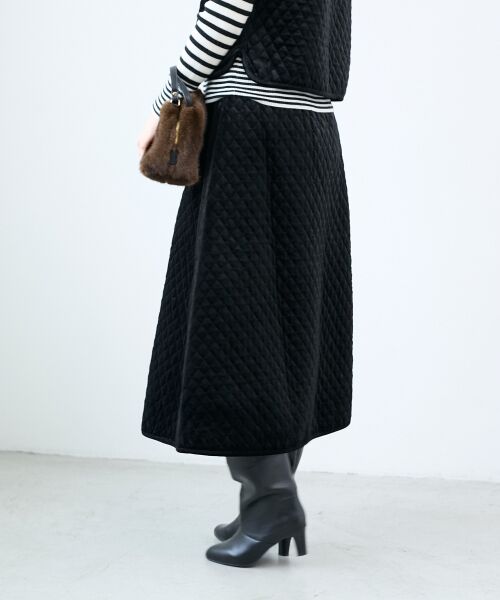 le.coeur blanc / ルクールブラン ロング・マキシ丈スカート | TORRAZZO DONNAキルトベロアスカート | 詳細11