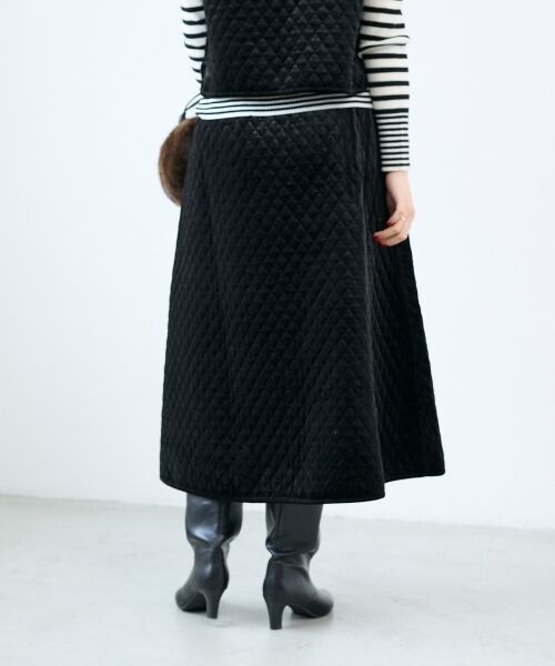 le.coeur blanc / ルクールブラン ロング・マキシ丈スカート | TORRAZZO DONNAキルトベロアスカート | 詳細12