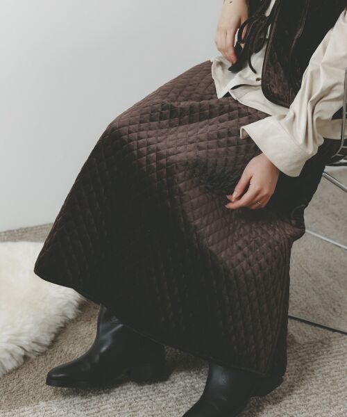 le.coeur blanc / ルクールブラン ロング・マキシ丈スカート | TORRAZZO DONNAキルトベロアスカート | 詳細18