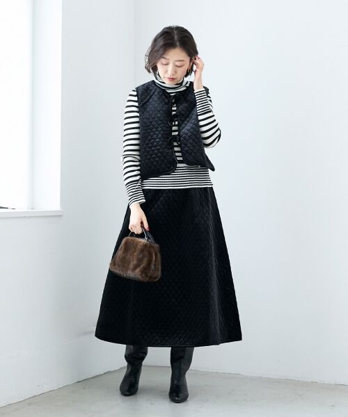 le.coeur blanc / ルクールブラン ロング・マキシ丈スカート | TORRAZZO DONNAキルトベロアスカート | 詳細2