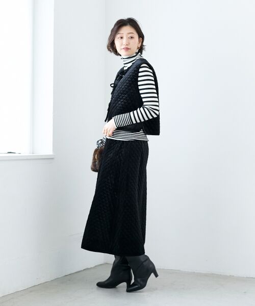 le.coeur blanc / ルクールブラン ロング・マキシ丈スカート | TORRAZZO DONNAキルトベロアスカート | 詳細5
