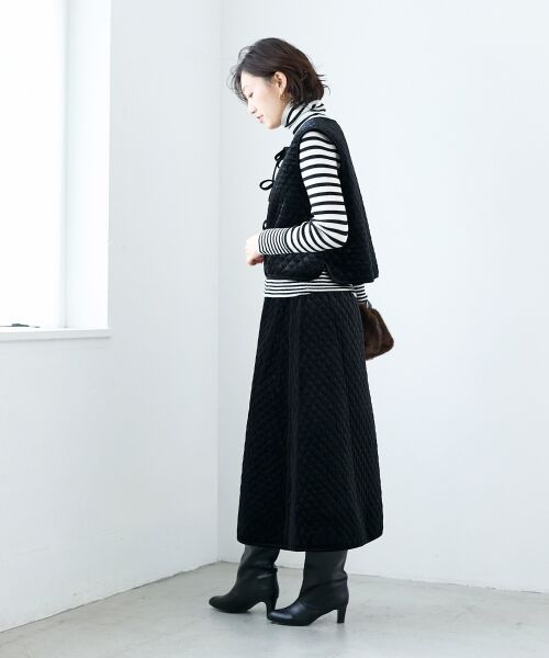 le.coeur blanc / ルクールブラン ロング・マキシ丈スカート | TORRAZZO DONNAキルトベロアスカート | 詳細6