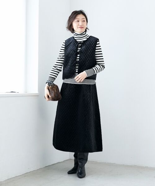 le.coeur blanc / ルクールブラン ロング・マキシ丈スカート | TORRAZZO DONNAキルトベロアスカート | 詳細7