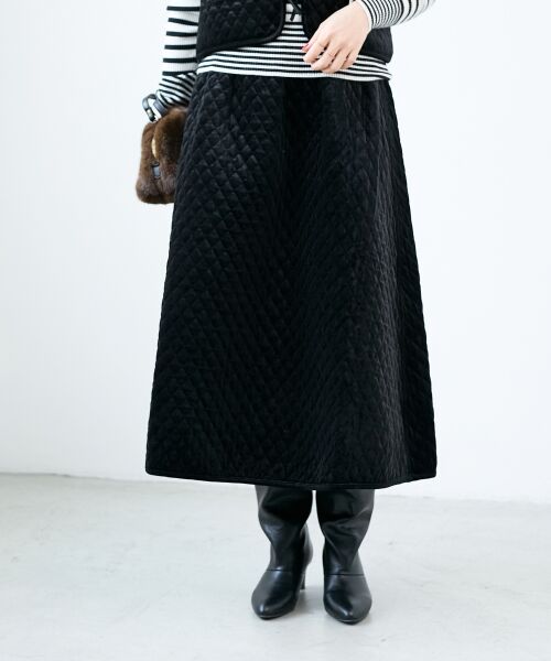 le.coeur blanc / ルクールブラン ロング・マキシ丈スカート | TORRAZZO DONNAキルトベロアスカート | 詳細8