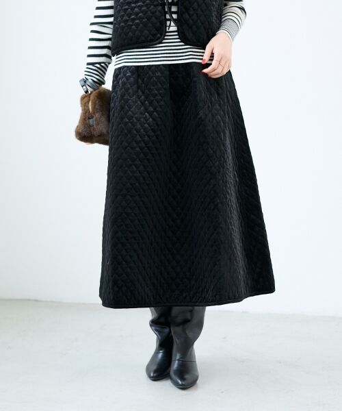 le.coeur blanc / ルクールブラン ロング・マキシ丈スカート | TORRAZZO DONNAキルトベロアスカート | 詳細9