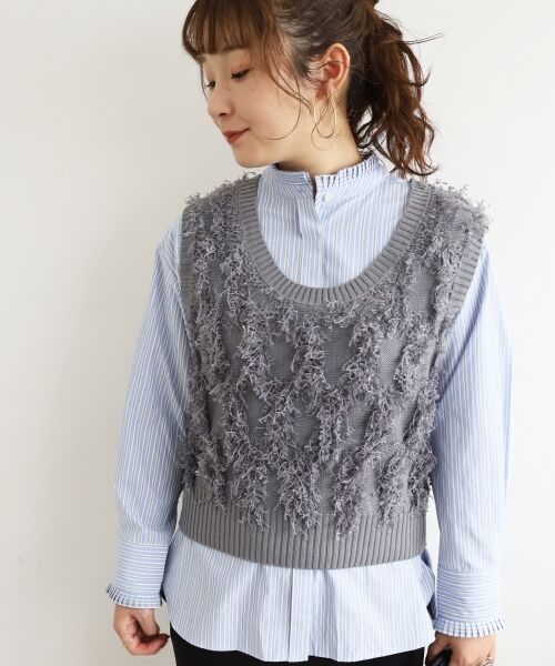 le.coeur blanc / ルクールブラン ベスト | 《WEB・一部店舗限定》ALリボンヤーンベスト | 詳細10