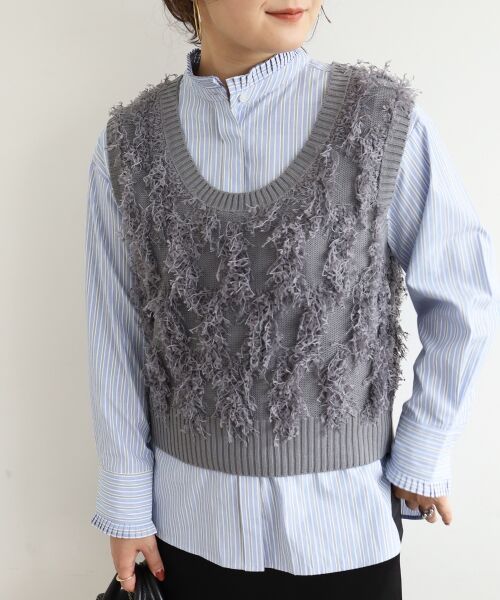 le.coeur blanc / ルクールブラン ベスト | 《WEB・一部店舗限定》ALリボンヤーンベスト | 詳細12