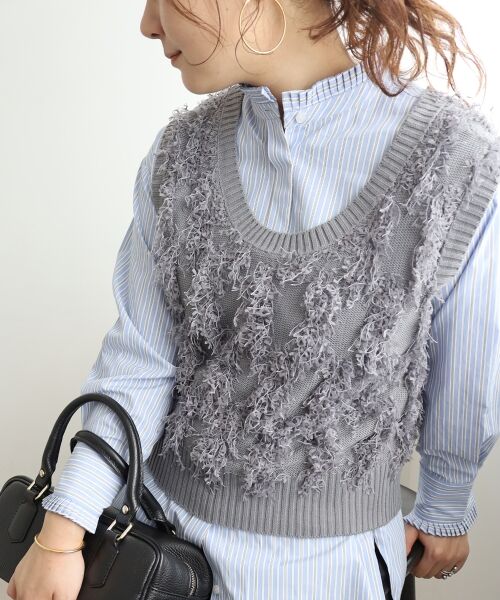 le.coeur blanc / ルクールブラン ベスト | 《WEB・一部店舗限定》ALリボンヤーンベスト | 詳細13