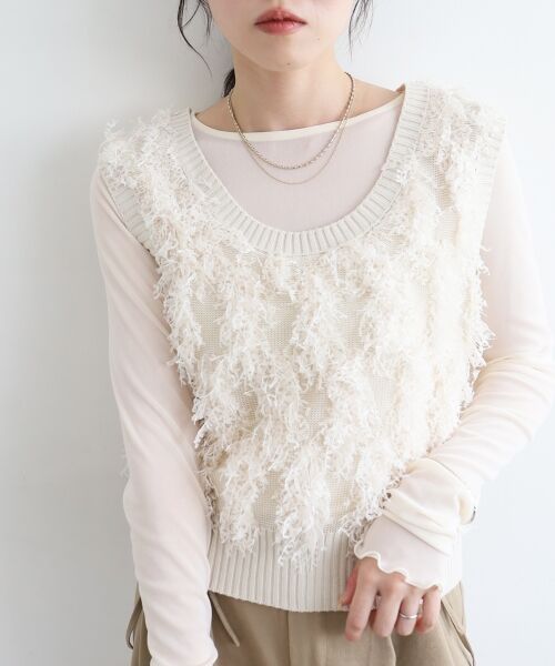 le.coeur blanc / ルクールブラン ベスト | 《WEB・一部店舗限定》ALリボンヤーンベスト | 詳細3