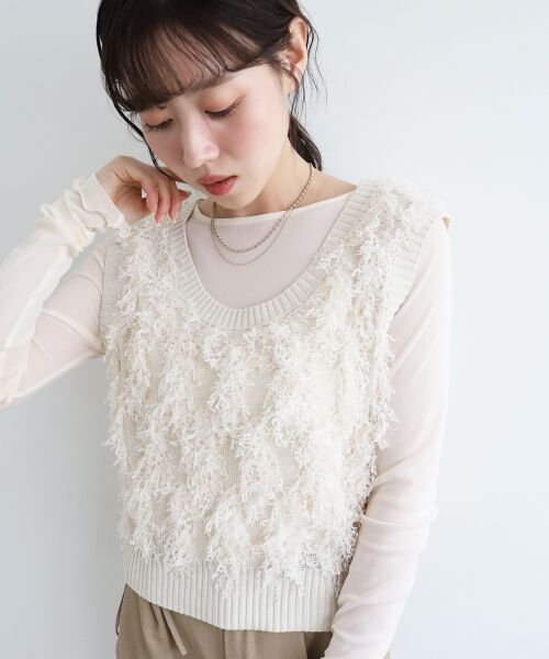 le.coeur blanc / ルクールブラン ベスト | 《WEB・一部店舗限定》ALリボンヤーンベスト | 詳細4