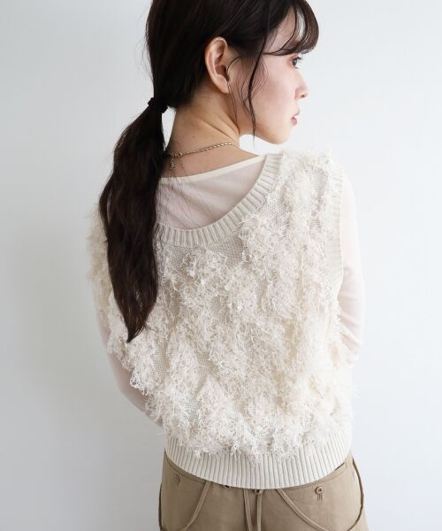 le.coeur blanc / ルクールブラン ベスト | 《WEB・一部店舗限定》ALリボンヤーンベスト | 詳細5