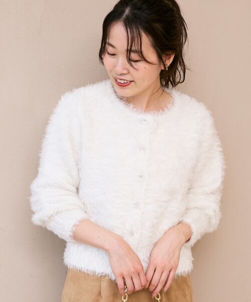 le.coeur blanc / ルクールブラン カーディガン・ボレロ | 《WEB限定アイテム》ソフトシャギーカーディガン | 詳細16