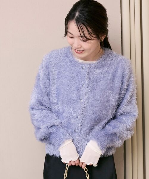 le.coeur blanc / ルクールブラン カーディガン・ボレロ | 《WEB限定アイテム》ソフトシャギーカーディガン | 詳細4