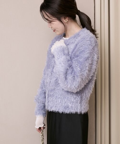 le.coeur blanc / ルクールブラン カーディガン・ボレロ | 《WEB限定アイテム》ソフトシャギーカーディガン | 詳細5