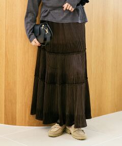 le.coeur blanc / ルクールブラン ロング・マキシ丈スカート | 《WEB限定アイテム》ベロアプリーツスカート
