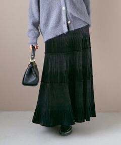 le.coeur blanc / ルクールブラン ロング・マキシ丈スカート | 《WEB限定アイテム》ベロアプリーツスカート