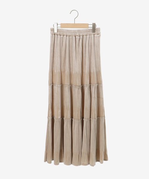 le.coeur blanc / ルクールブラン ロング・マキシ丈スカート | 《WEB限定アイテム》ベロアプリーツスカート | 詳細1