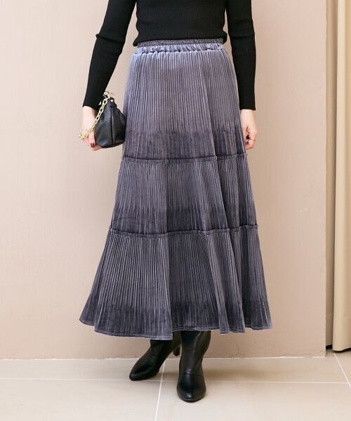 le.coeur blanc / ルクールブラン ロング・マキシ丈スカート | 《WEB限定アイテム》ベロアプリーツスカート | 詳細12