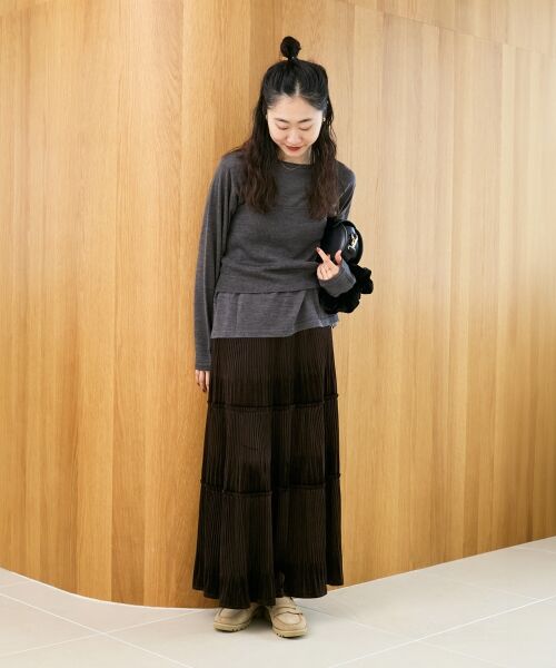 le.coeur blanc / ルクールブラン ロング・マキシ丈スカート | 《WEB限定アイテム》ベロアプリーツスカート | 詳細17