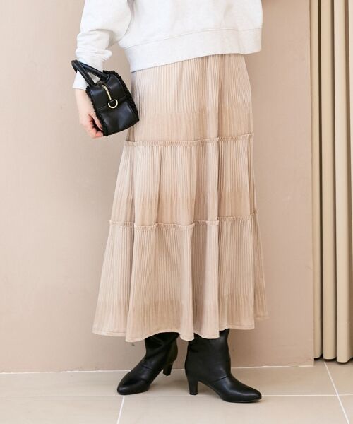 le.coeur blanc / ルクールブラン ロング・マキシ丈スカート | 《WEB限定アイテム》ベロアプリーツスカート | 詳細2