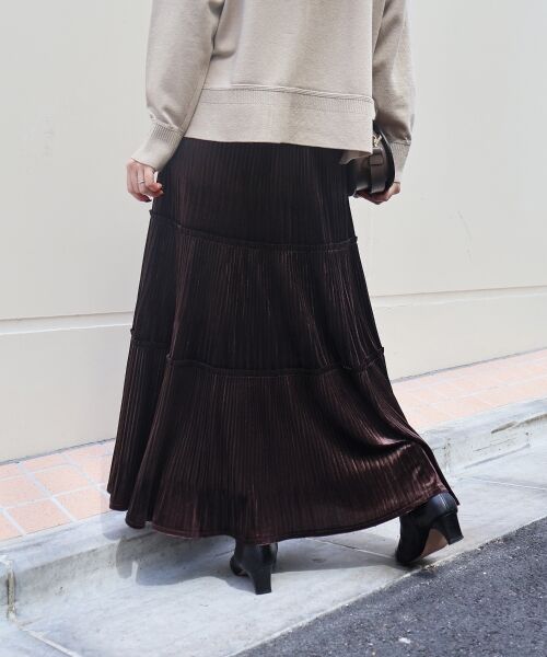 le.coeur blanc / ルクールブラン ロング・マキシ丈スカート | 《WEB限定アイテム》ベロアプリーツスカート | 詳細26