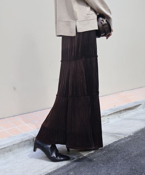 le.coeur blanc / ルクールブラン ロング・マキシ丈スカート | 《WEB限定アイテム》ベロアプリーツスカート | 詳細27