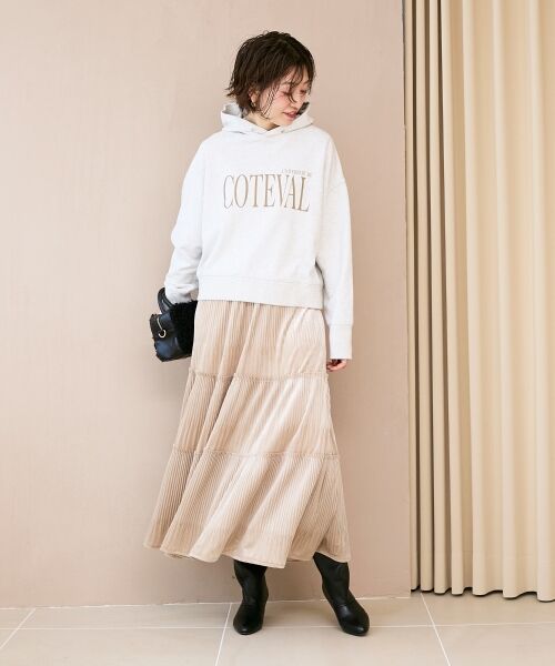 le.coeur blanc / ルクールブラン ロング・マキシ丈スカート | 《WEB限定アイテム》ベロアプリーツスカート | 詳細3