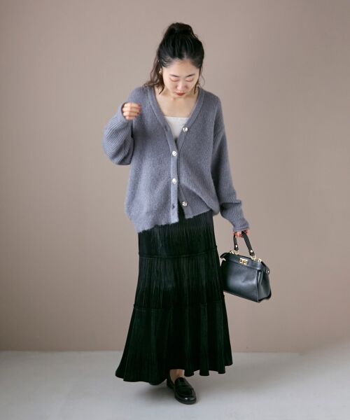 le.coeur blanc / ルクールブラン ロング・マキシ丈スカート | 《WEB限定アイテム》ベロアプリーツスカート | 詳細30