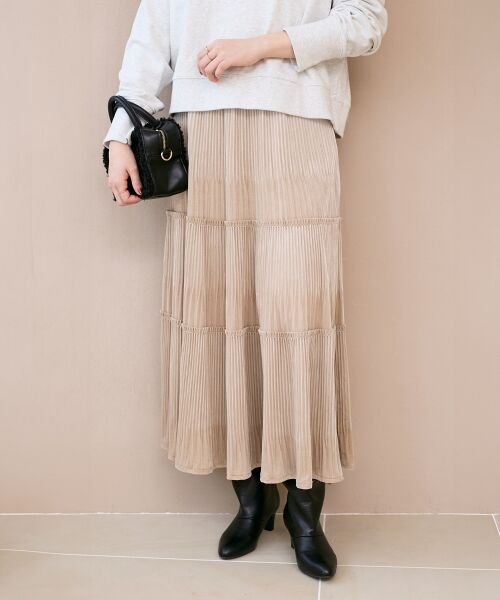 le.coeur blanc / ルクールブラン ロング・マキシ丈スカート | 《WEB限定アイテム》ベロアプリーツスカート | 詳細6